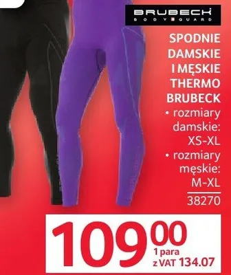 Spodnie damskie i męskie Thermo Brubeck promocja w Selgros