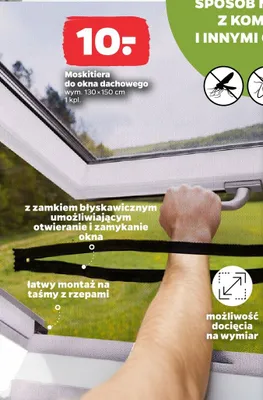 Moskitiera do okna dachowego 130x150cm promocja w Netto