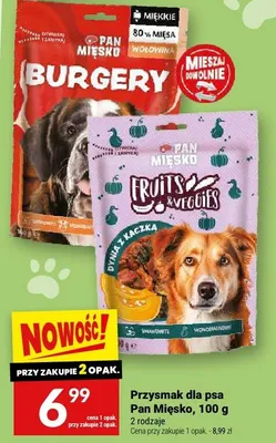 Przysmak dla psa Pan Mięsko Burgery wołowina promocja w Twój Market