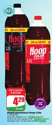 Napój gazowany Hoop Cola Classic Taste promocja w Dino
