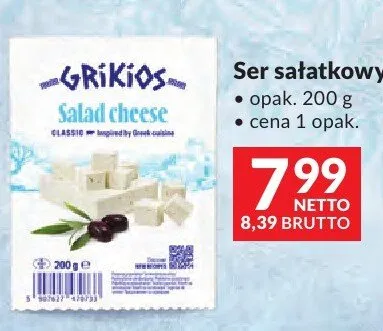 Ser sałatkowy GriKios Salad Cheese Classic promocja w Makro