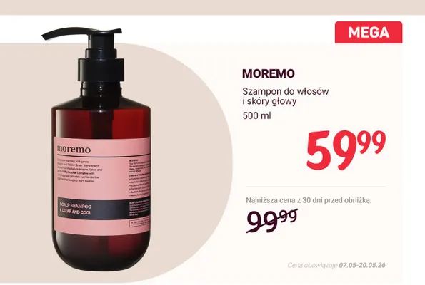 Szampon do włosów i skóry głowy MOREMO promocja w Rossmann