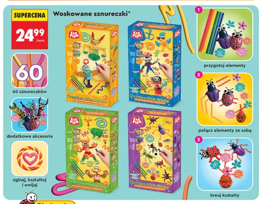 Woskowane sznureczki EleFun promocja w Biedronka