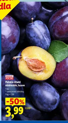 Śliwki niebieskie polskie luzem Ryneczek Lidla promocja w Lidl