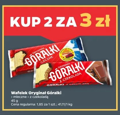 Wafelek Oryginał Góralki mleczne promocja w Netto