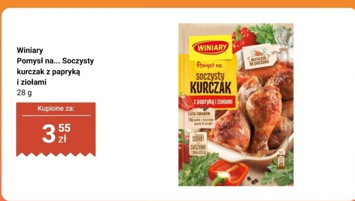 Przyprawa Winiary Pomysł na... Soczysty kurczak z papryką i ziołami promocja w Biedronka
