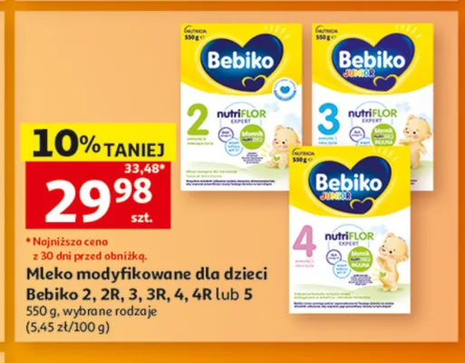 Mleko modyfikowane dla dzieci Bebiko 4R promocja w Auchan