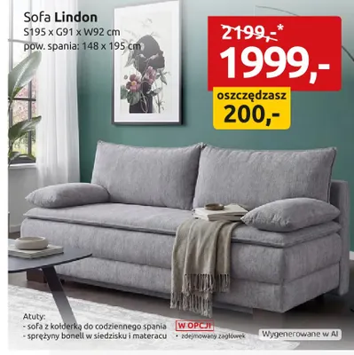 Sofa Lindon promocja w Black Red White
