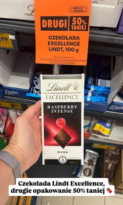 Czekolada Lindt Excellence Raspberry Intense promocja w Biedronka