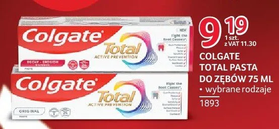 Pasta do zębów Colgate Total Original promocja w Selgros