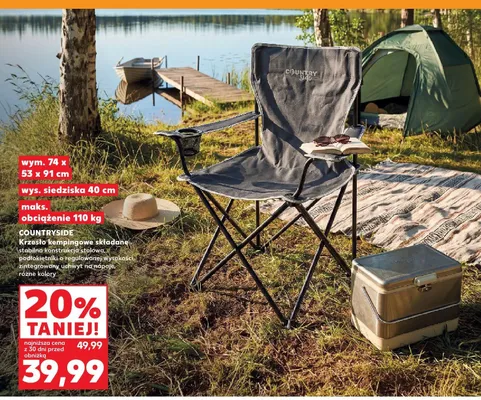 Krzesło kempingowe składane Countryside promocja w Kaufland