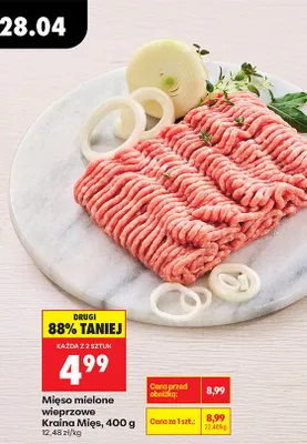 Mięso mielone wieprzowe Kraina Mięs promocja w Biedronka
