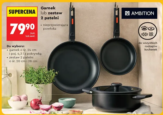 Garnek o śr. 24 cm i poj. 4,3 l z pokrywką promocja w Biedronka