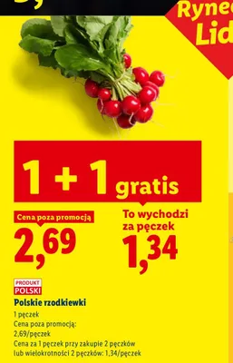Rzodkiewki polskie promocja w Lidl