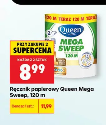 Ręcznik papierowy Queen Mega Sweep promocja w Biedronka