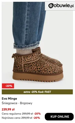 Śniegowce brązowe Eva Minge promocja w eobuwie.pl