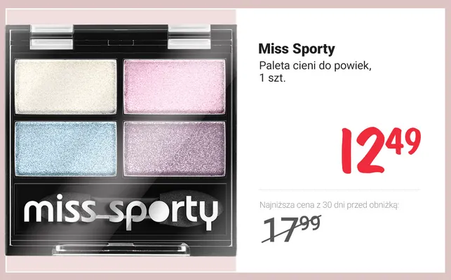 Paleta cieni do powiek Miss Sporty promocja w Rossmann