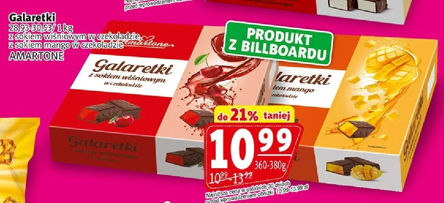 Galaretki z sokiem mango w czekoladzie Amartone promocja w Prim Market