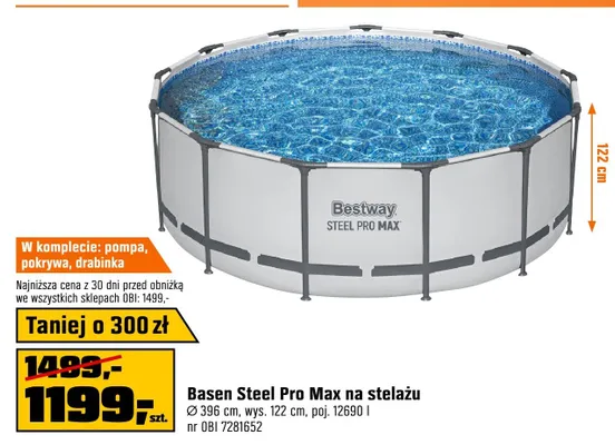 Basen na stelażu Bestway Steel Pro Max promocja w OBI