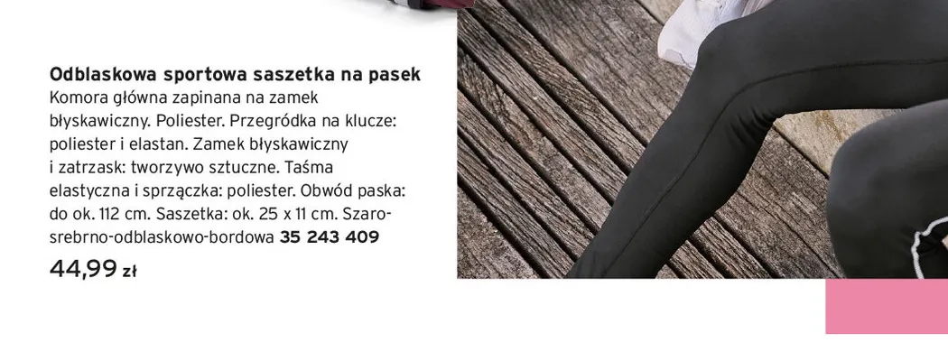 Odblaskowa sportowa saszetka na pasek promocja w Tchibo