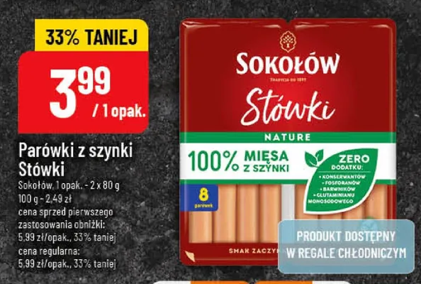 Parówki z szynki Pikok pure promocja w POLOmarket