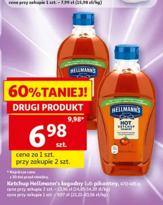 Ketchup Hellmann's łagodny 470-485g promocja w Auchan