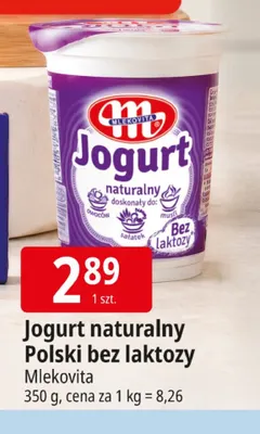 Jogurt naturalny Polski bez laktozy Mlekovita promocja w Leclerc