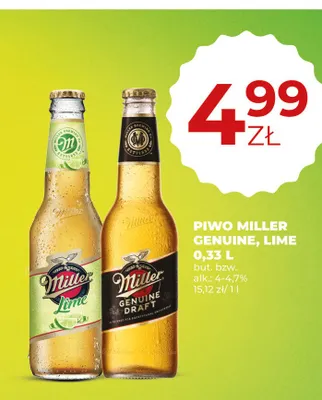 Piwo Miller Genuine Draft promocja w Duży Ben