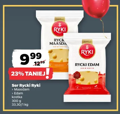 Ser Rycki Maasdam w kostce Ryki promocja w Netto