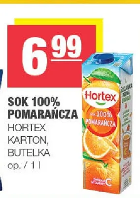 Sok pomarańcza Hortex 100% promocja w SPAR