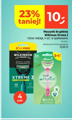 Maszynki do golenia Wilkinson Sword Xtreme 3 Sensitive 4-pak promocja w Dealz