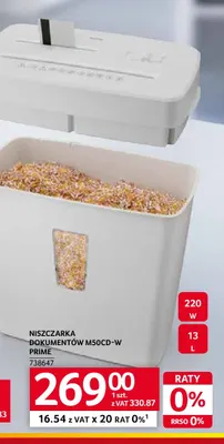 Niszczarka dokumentów M50CD-W Prime Hama promocja w Selgros