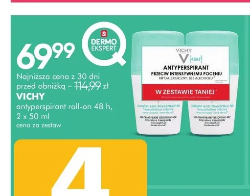 Antyperspirant roll-on Vichy 2-pak promocja w Super-Pharm