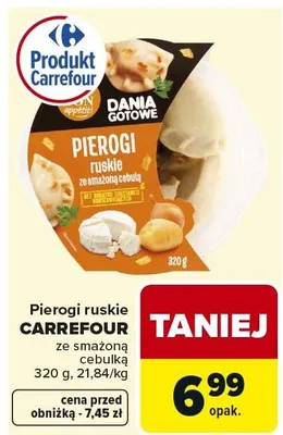 Pierogi ruskie CARREFOUR ze smażoną cebulką promocja w Carrefour Market