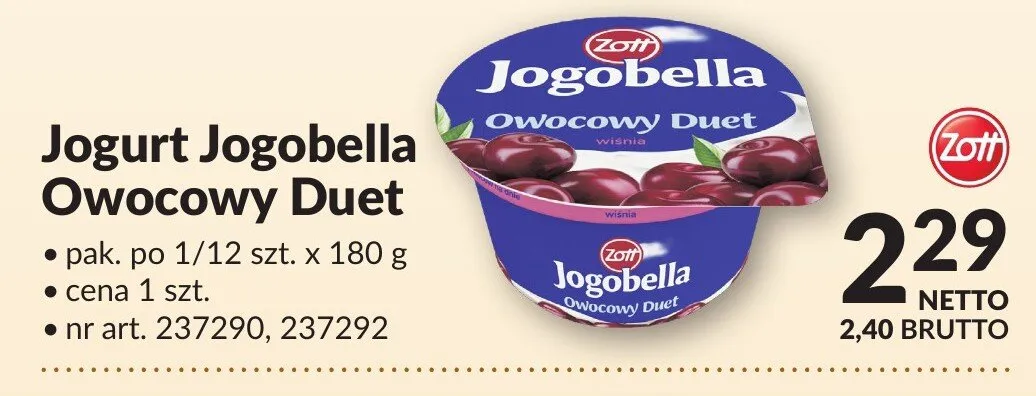 Jogurt Jogobella Owocowy Duet promocja w Makro