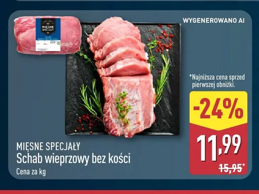 Schab wieprzowy bez kości Mięsne Specjały promocja w Aldi