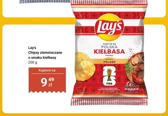 Chipsy ziemniaczane Lay's o smaku kiełbasy promocja w Dino