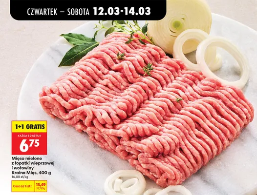 Mięso mielone z łopatki wieprzowej i wołowiny promocja w Biedronka