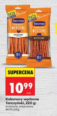 Kabanosy wędzone Tarczyński wieprzowe promocja w Biedronka
