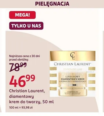 Diamentowy krem do twarzy Christian Laurent promocja w Rossmann
