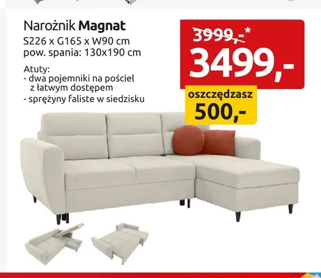 Narożnik Magnat promocja w Black Red White