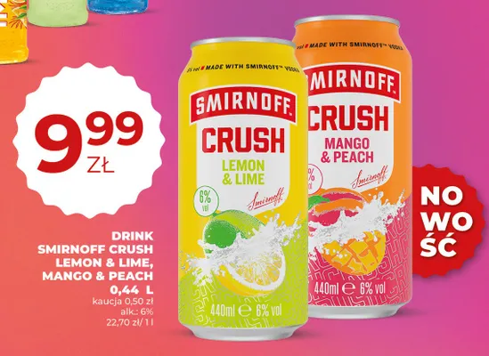 Drink Smirnoff Crush Lemon & Lime promocja w Duży Ben