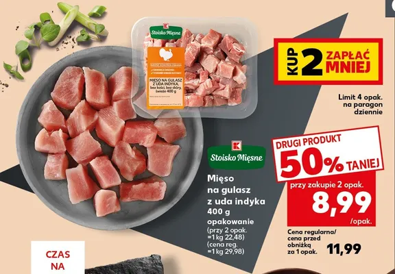Mięso na gulasz z uda indyka Stoisko Mięsne promocja w Kaufland