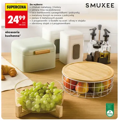 Szklana misa na podstawce Smukee promocja w Biedronka