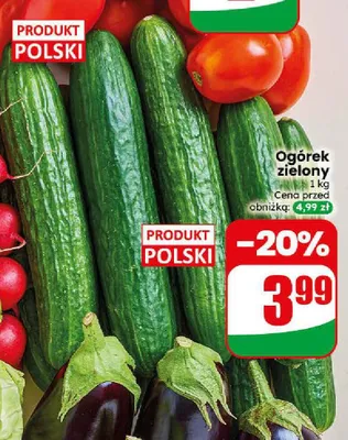 Ogórek zielony polski promocja w Dino