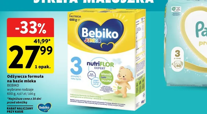 Odżywcza formuła na bazie mleka Bebiko Junior 3 promocja w Intermarche