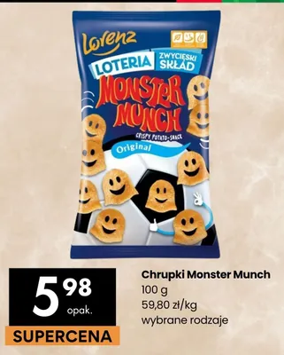 Chrupki Monster Munch Lorenz promocja w Delikatesy Centrum