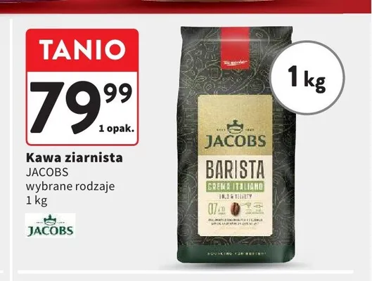 Kawa ziarnista Jacobs Barista Crema Italiano promocja w Intermarche
