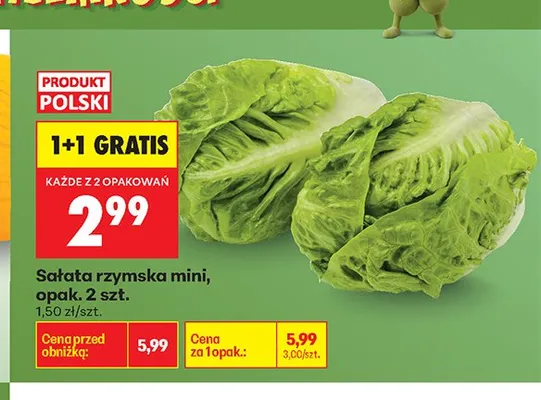 Sałata rzymska mini promocja w Biedronka
