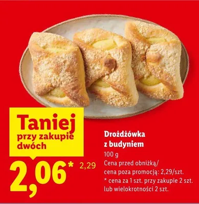 Drożdżówka z budyniem Piekarnia Lidla promocja w Lidl